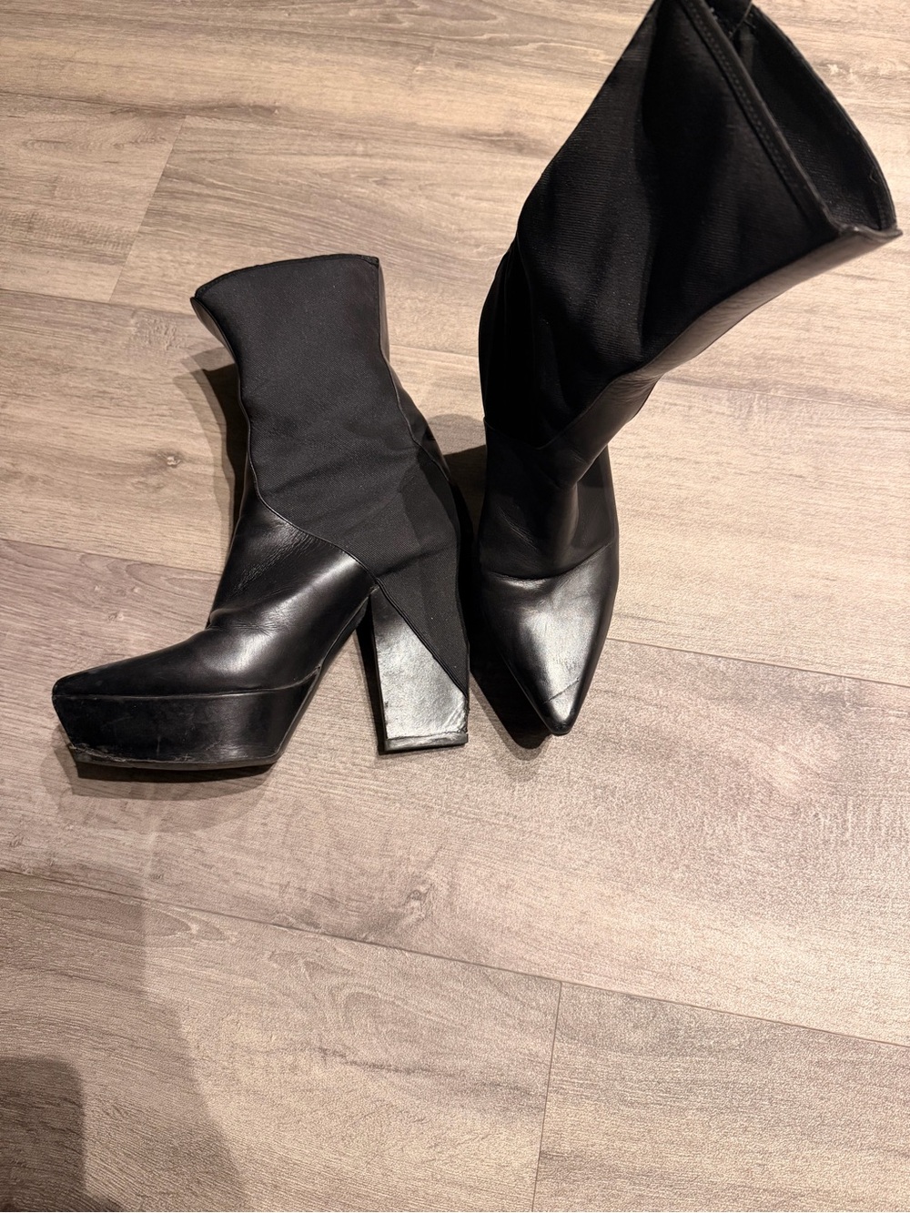 Jil Sander Black High Block Heel Platform Knee Boots - Women